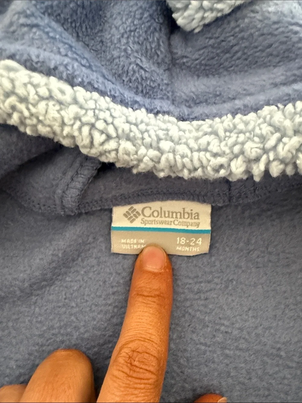 Columbia Tiny Bear Size 18-24 Blue Fleece Snowsuit Bunting